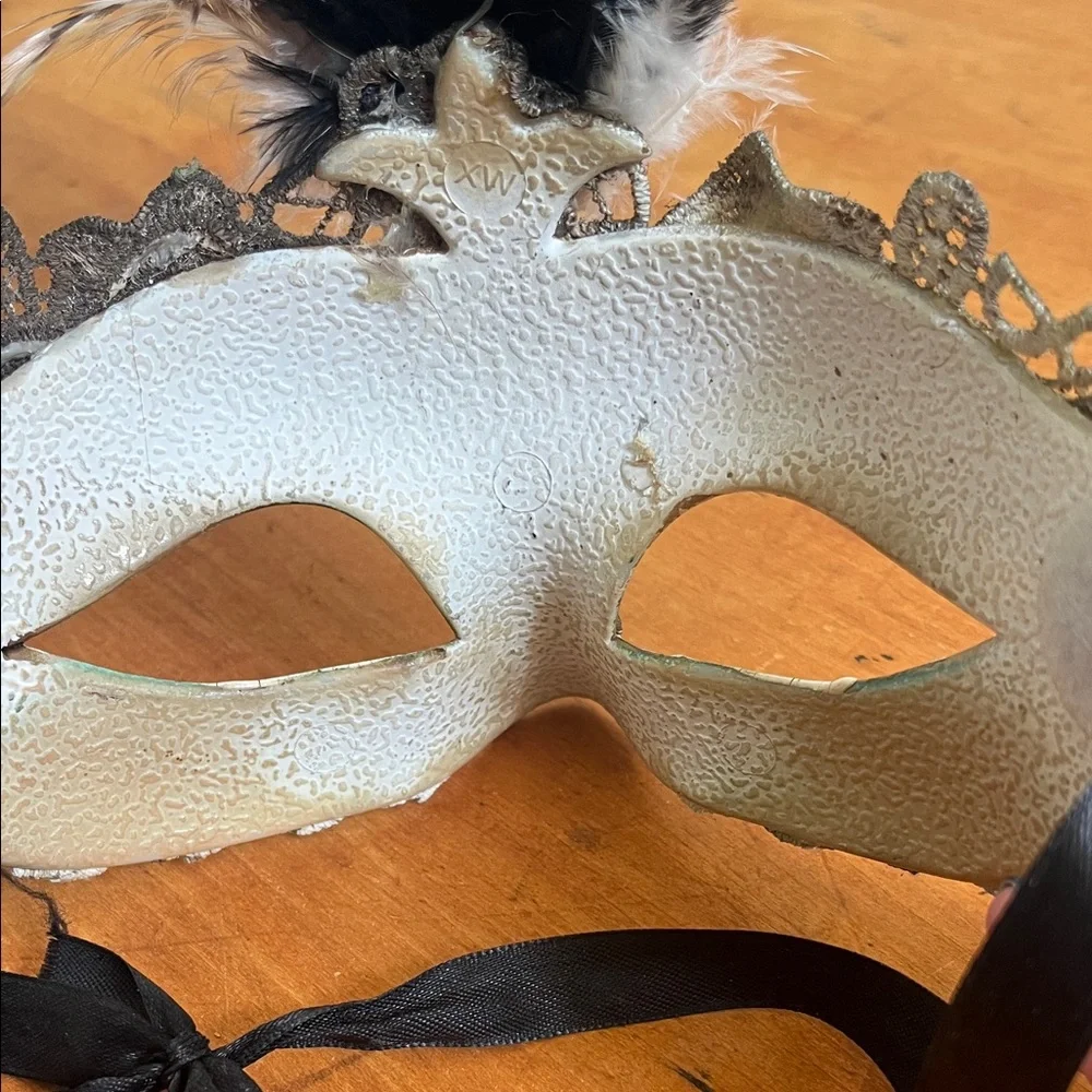 Gold Feathered Venetian Masquerade Mask